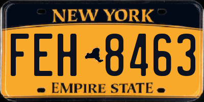 NY license plate FEH8463