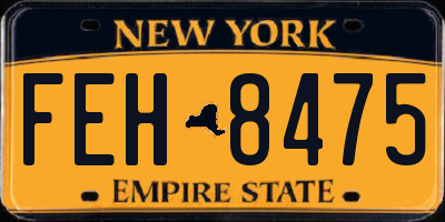 NY license plate FEH8475