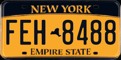 NY license plate FEH8488