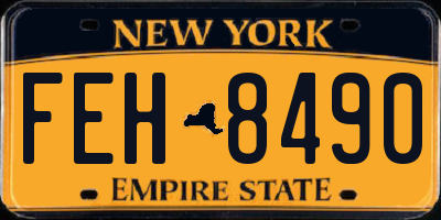 NY license plate FEH8490