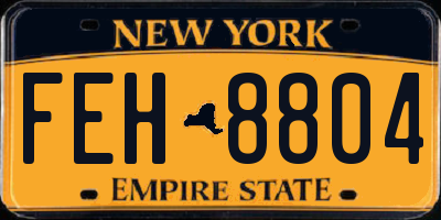 NY license plate FEH8804