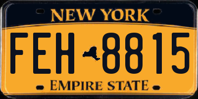 NY license plate FEH8815