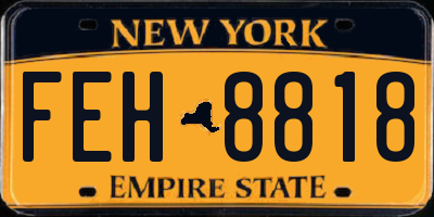 NY license plate FEH8818