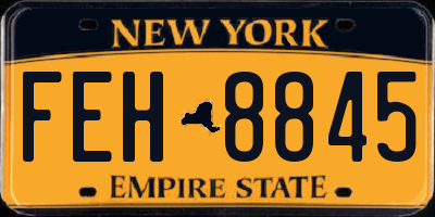 NY license plate FEH8845