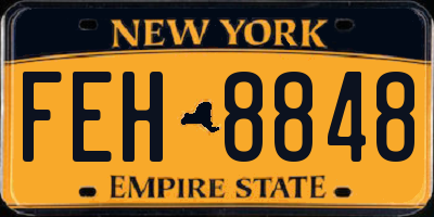 NY license plate FEH8848