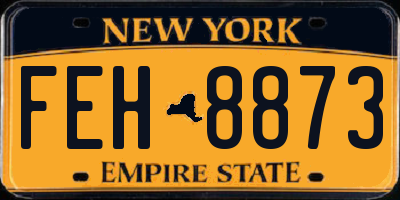 NY license plate FEH8873