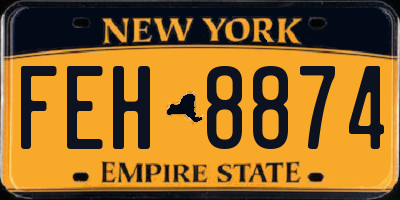 NY license plate FEH8874