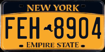 NY license plate FEH8904