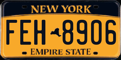 NY license plate FEH8906