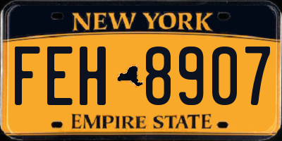 NY license plate FEH8907