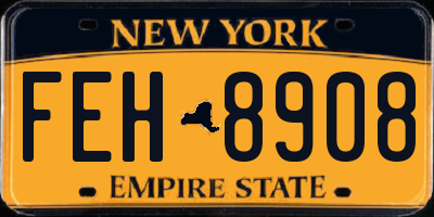 NY license plate FEH8908