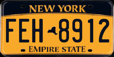 NY license plate FEH8912