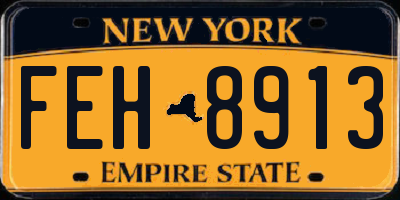 NY license plate FEH8913