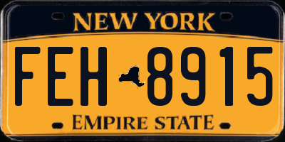 NY license plate FEH8915