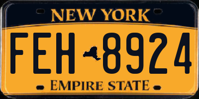 NY license plate FEH8924
