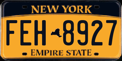 NY license plate FEH8927