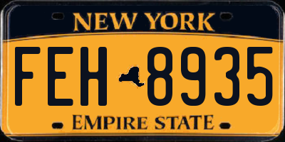 NY license plate FEH8935