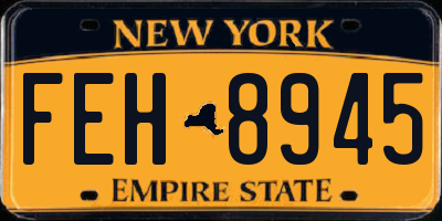 NY license plate FEH8945