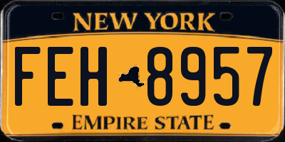 NY license plate FEH8957