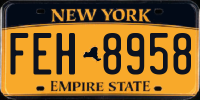 NY license plate FEH8958