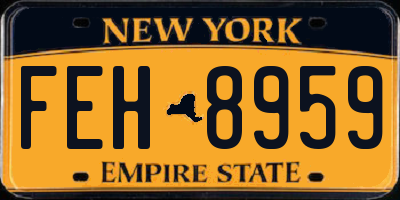 NY license plate FEH8959