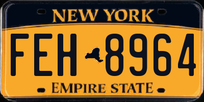 NY license plate FEH8964