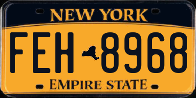 NY license plate FEH8968