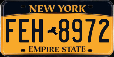 NY license plate FEH8972