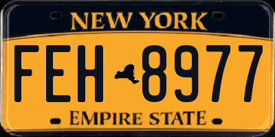 NY license plate FEH8977