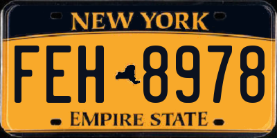 NY license plate FEH8978