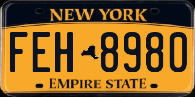 NY license plate FEH8980