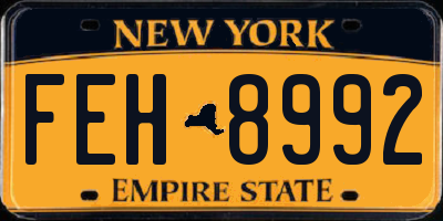 NY license plate FEH8992
