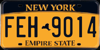 NY license plate FEH9014