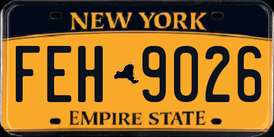 NY license plate FEH9026