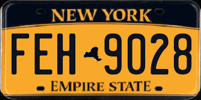 NY license plate FEH9028