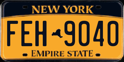 NY license plate FEH9040