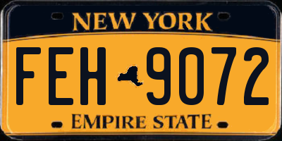 NY license plate FEH9072
