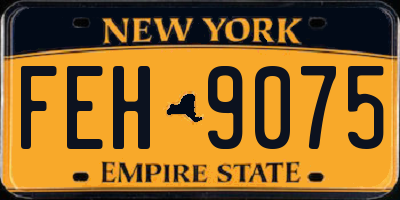 NY license plate FEH9075