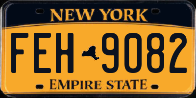 NY license plate FEH9082