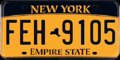NY license plate FEH9105