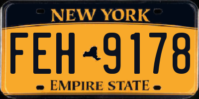 NY license plate FEH9178