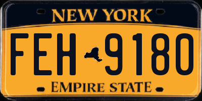 NY license plate FEH9180