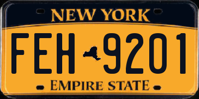 NY license plate FEH9201