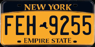 NY license plate FEH9255