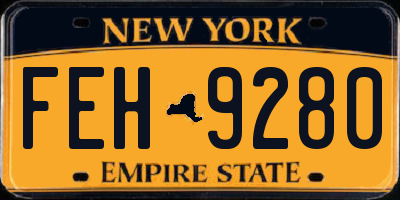 NY license plate FEH9280