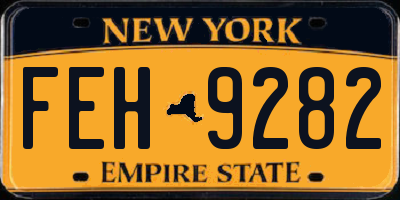 NY license plate FEH9282