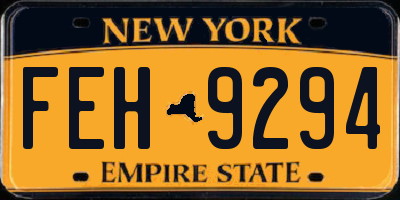 NY license plate FEH9294