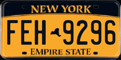 NY license plate FEH9296