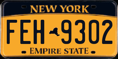 NY license plate FEH9302
