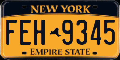 NY license plate FEH9345